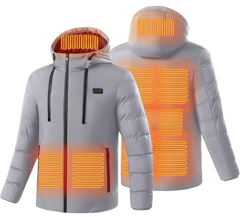 HAOLEI Damen Beheizbare Jacke Warme Dicke, Unisex Winterjacke Aus 9 Zonen Heizbaumwolle Mit Einzelsteuerung USB Heizjacke Aus Baumwolle Sale Beheizte Jacke Neue Outdoor Wintermantel Mit Wärmefunktion