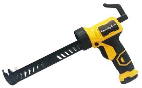 Pistola de calafateo eléctrica inalámbrica, funciona con batería, 4 velocidades, con luz LED ajustable de 10 onzas/300 ml