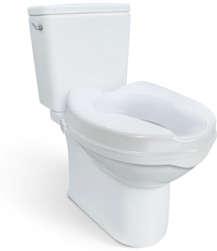 Carex Toilet Seat Riser, Elongated Raised Toilet Seat Adds 2.5 inches to Toilet Height, 300 Pound Weight Capacity Toilet Riser