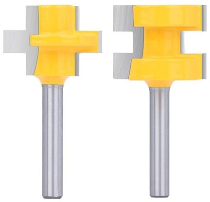 Jeu de fraises à rainure et languette, 6 mm, 8 mm, 1/2 pouce, 90 degrés, for assemblage de fraises à bois(8mm Shank Set)