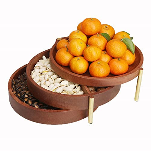 DANNMPX Fruit Basket 3-Tier Fruit Basket, Creative Rotating Fruit Bowl Holder Fruit Storage Stand For Kitchen Countertop, Snacks Rack Jewelry Box Decor Fruit Baskets Kitchens(M)