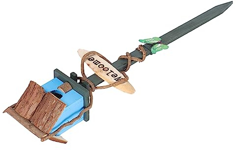 Milisten Garden Bird House Stake with Blue Flat Roof Outdoor Bird Nest for Yard and Courtyard Decoration and Resting