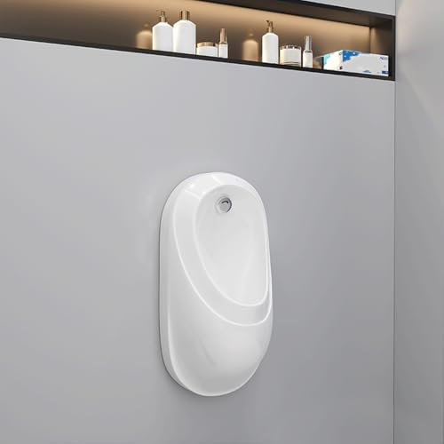 GMBAYUE Urinatoio da Uomo, Orinatoio Sospeso, Scarico Automatico a Induzione, Orinatoi in Ceramica, Vaso WC Sanitari, Adatto for Casa, Centro Commerciale, Scuola