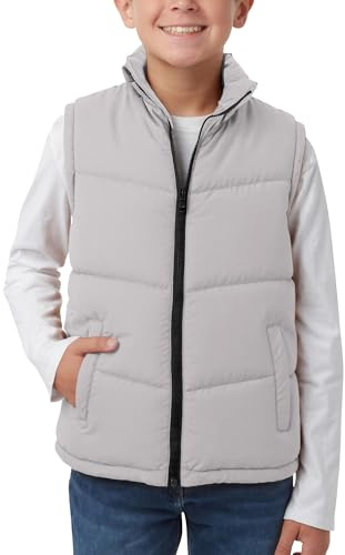 Happy Cherry Gilets d'hiver Chaud pour Enfants Garçons Coupe-vent Léger Gilet Matelassé Décontracté Veste sans Manches pour l'automne et l'hiver 11-12 Ans