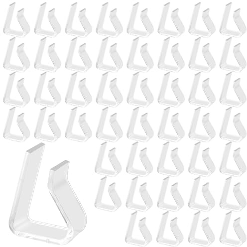 JIEHIN 48 Stück Transparente Tischdeckenklammern aus Kunststoff, Tischdeckenklammer Durchsichtig, Tischdecken Halterung Clips Transparent Tischtuchhalter für Drinnen & Draußen (2-3,5 cm Tischdicke)