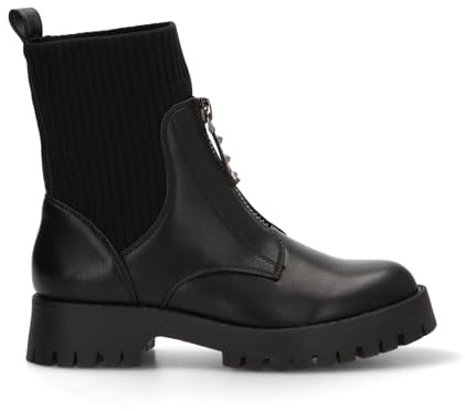 Etika Botas Militares de Plataforma para Mujer, Botín de Combate con Caña Elástica Tipo Calcetín y Suela Track, Cierre con Cremallera, Modelo 11045