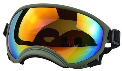 Hundglasögon, retro hundglasögon medelstora och stora hundar coola vattentäta, vindtäta, snöfasta UV-solglasögon för (blå, S)