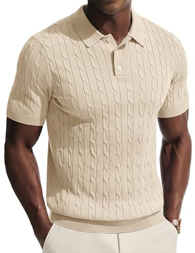 PJ PAUL JONES Polo de punto de manga corta para hombre, informal, con botones
