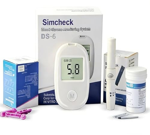 Blood Glucose Monitoring Kit for Diabetes – Includes 50 Test Strips, 50 Low-Pain Lancets, and 1 Easy-to-Use Glucose Meter with Accurate, Fast Results in 5 Seconds – Ideal for Home Use