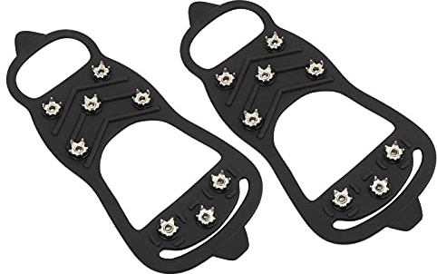 1 Paar 8-Zahn-Gripper-Spikes für Schuhe, rutschfeste Schuhspikes, Decken Outdoor-Schnee, Gehen, Nagel-Steigeisen, rutschfeste EIS-Traktionsstollen, GEH-Traktionsstollen für (M)