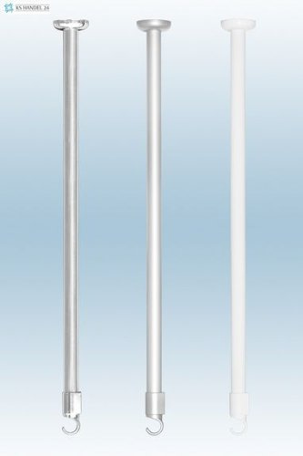 ALU DECKENHALTERUNG EXTRA LANG 120 cm! FÜR WINKELSTANGE DUSCHVORHANGSTANGE SILBER GLÄNZEND! UNDERSEILING OF CORNER ROD!