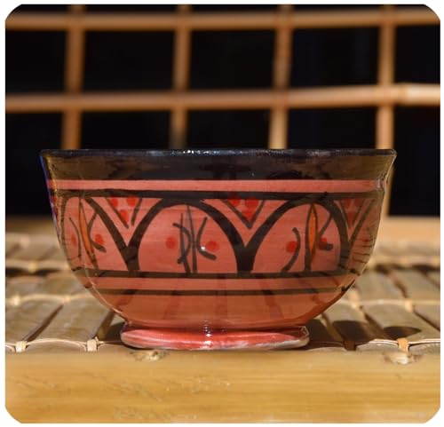 Simandra Orientalische marokkanische Keramikschale Keramik Müsli Obst Salat Schale Schüssel Deko mini Color Rot
