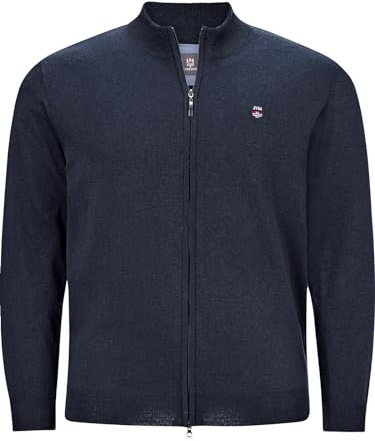 Jan Vanderstorm Herren Strickjacke Agner | Jacke mit Zwei-Wege-Reißverschluss aus Baumwoll-Mischung, große Größen L–7XL, sportliche Stehkragen-Jacke für Männer