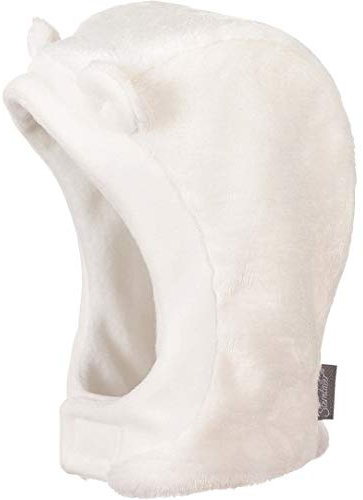 Sterntaler Schalmütze aus Teddyflausch - Unisex Baby und Kinder Mütze - gefüttert mit weichem Microfleece - Schlupfmütze - warme Wintermütze mit Klettverschluss - ab Geburt - ecru, Größe 43