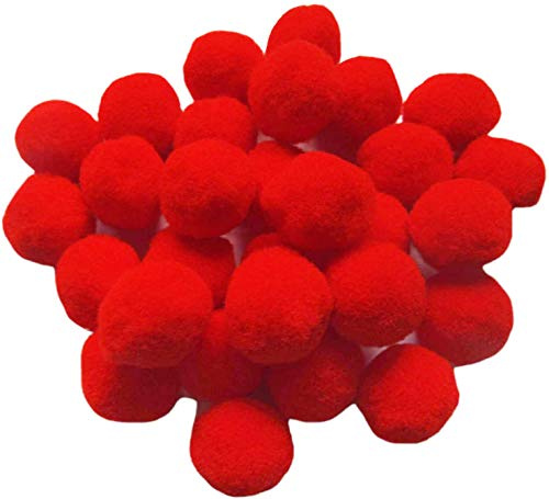 YYCRAFT Pompoms, 2,5 cm, für Hobby- und Bastelarbeiten, Party-Dekorationen, Rot, 100 Stück