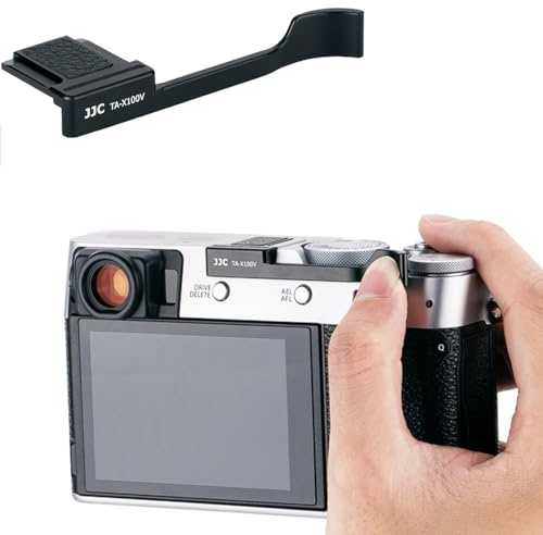 JJC het sko tumupp-grepp för Fujifilm Fuji X100VI X100V, X100F och X-E4 X-E3 kamera handgrepp, tummen upp-grepp bättre balans och grepp bekvämlighet – svart