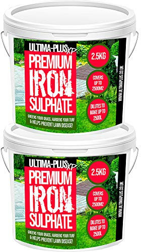 Ultima-Plus XP Premium Iron Sulphate - Greens Grass and Hardens Turf for Healthier Lawns & Helps to Prevent Lawn Disease - Makes up to 5000L When Diluted & Covers up to 5000m2 (5 kg)