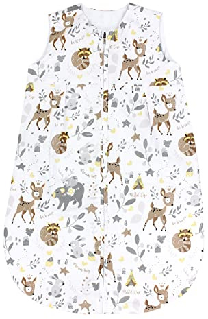 TupTam Baby Sommer Schlafsack 0.5 TOG aus OEKO-TEX zertifizierten Materialien, Farbe: Wilde Tiere, Größe: 80-86