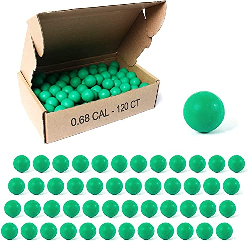 Dsoar Palline in gomma per paintball .68 Caliber riutilizzabili Soft Paintball per l'allenamento per praticare paintball, 120 pezzi, verde