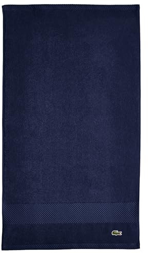 Lacoste Heritage - Toalla de Manos de algodón Supima, Azul Marino, 16 x 30 Pulgadas