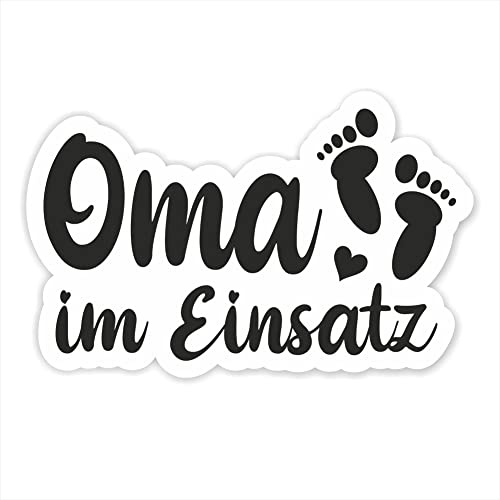 folien-zentrum - Oma im Einsatz 12,5 x 8 cm - hochwertiger Aufkleber Auto Tuning - Auto Sticker - Lustige Aufkleber für Auto - Car Sticker - Stickerbomb - Autoaufkleber - Made in Germany