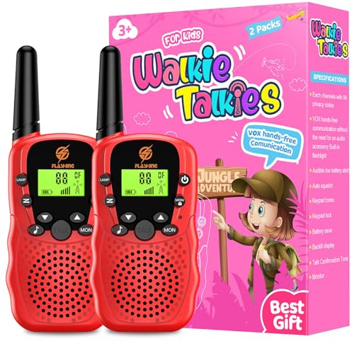Tesoyzii Mädchen Geschenke 3-12 Jahre - Garten Spielzeug Kinder Draußen Walki Talki für Kinder ab 3 Jahre - Rot