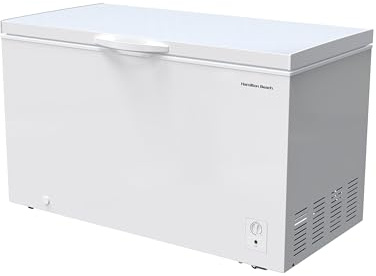 14 cu ft Chest Freezer - White, Large Storage for Families, Space-Saving Flat Back, Front Drain, Garage Ready - By Hamilton Beach