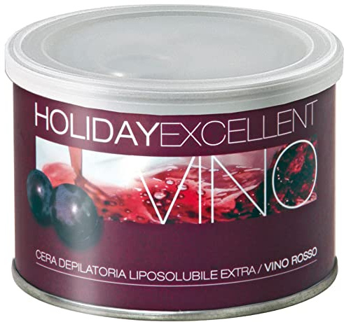 Holiday Depilatori | Cera Depilatoria Liposolubile EXCELLENT Vino 400 ml (Box 24 Barattoli)