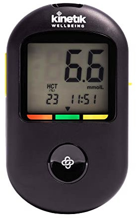 Kinetik Wellbeing Blood Sugar Monitor - Glucometer Kit for Diabetic Home Testing Used by the NHS - Monitor Glucose with Precision - Suitable for Pregnancy - Supporting Diabetes UK