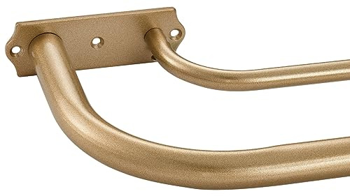 Tringle à rideaux double enveloppante pour assombrissement de la pièce, 2,5 cm de diamètre à l'avant et 1,6 cm à l'arrière, 71 à 123 cm, doré antique
