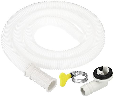 PATIKIL 3.3ft Aria Condizionatore Drenaggio Tubo Flessibile Kit, Universale Drenaggio Connettore Tubo di scarico con Morsetto per Mini-Split Finestra Unità AC Rubinetto, Bianco