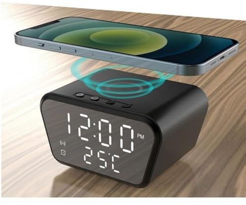 Rebeltec väckarklocka med QI 10W trådlös laddare