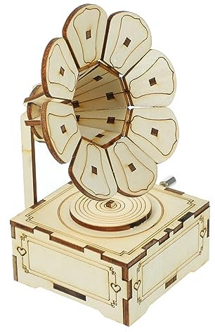 Zerodeko Kasten Zuhause Herzstück Wohnkultur Antike Spieluhr Bastel-spieluhr Figuren Spieluhr Diy Unvollendete Spieluhr Plattenspieler-spieluhr Spielzeuge Holz Student Grammophon Mode