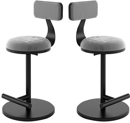 Barhocker 2er Set - Drehbar Stehhocker, Drehbare Barhocker Verstellbaren Barhockern Aus Samt Mit Hoher Rückenlehne, Gepolsterte Moderne Barhocker, Barhocker, Stühle Für Esszimmer/Hausbar/Küche ( Color