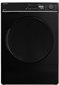 Sharp KD-NCB8S7PB91-EN Tumble Dryer, 8KG Condenser Dryer, Black, B Energy Class