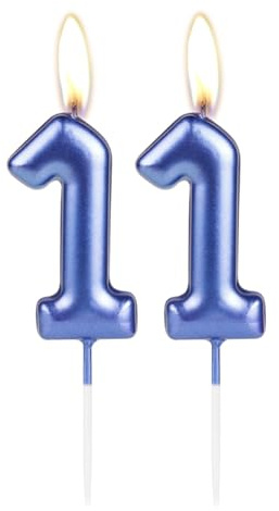 Glitzernde dunkelblaue Zahlenkerze zum 11. Geburtstag, Perlblau, Zahl 11, Kuchenkerze, Geburtstagskuchenaufsatz, Cupcake-Dekoration, Mädchen, Jungen, Hochzeitstag