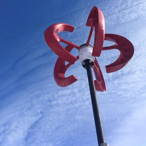 Lakenbroade Turbinas eólicas de 100W/600W, turbina aerogeneradora de 12V/24V, Motor de Viento Vertical para Barco de jardín con Controlador, Equipo productor de energía,600W12V