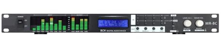 1U Rack MR-8C Una Consola Mezcladora De Audio Digital Altavoz Amplificador Micrófono
