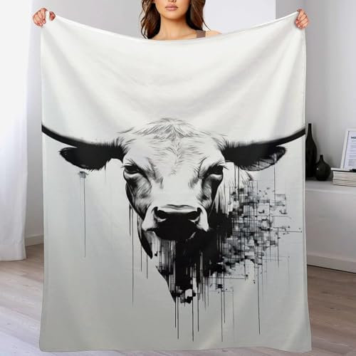 PAZZK Kuh Decke Flauschig & Super Weich - Hochwertige Flannel Fleecedecke Auch Als Wohndecke, Tagesdecke, Sofadecke & Wohnzimmer Geeignet - Überwurf Decke Sofa & Couch,（150×200cm）