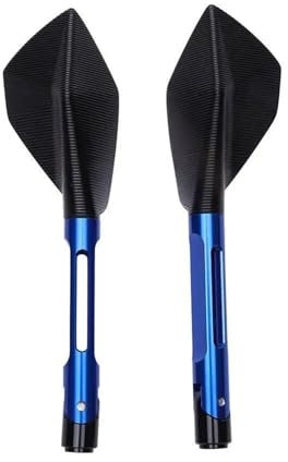 Kettennieter Motorrad Motorrad Zubehör Aluminium Rückansicht Rückspiegel Seite Spiegel Für Kawasaki Für Z900 Für MT07/09 Für CB650F Moped Zubehör Spiegel Motorrad(Blue)