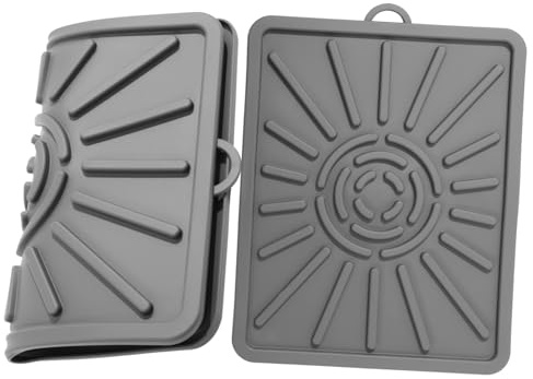 Happyyami 2pièces Tapis Cuisson BBQ Silicone Résistant Haute Température Tapis Protecteur Réutilisable pour Planchas Facile à Nettoyer Et Compatible avec Divers Modèles