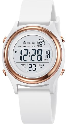 findtime Digital Watches for Women Waterproof Ladies Watch Alarm Countdown Wristwatch Sports Watch for Women Female Girls LED Backlight Casual Silicone Strap