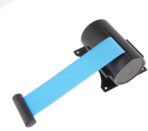 Einziehbare Gürtel Barriere 3 Meter einziehbarer Gürtel Queue Crowd Control Barrier Wandhalterung Platzsparend blau