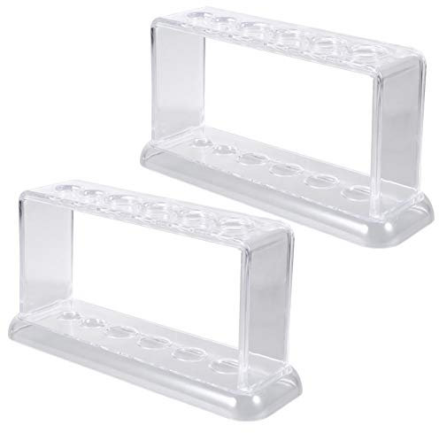 OKUMEYR 2 Stück Reagenzglas Halter Aus Robustem Kunststoff Transparentes 6-fach Gestell Für Schullabor Und Unterricht Kompakt Und Handschonend