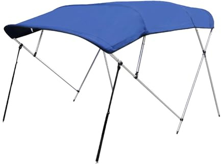 Cubierta superior impermeable Bimini para barco con arco de 3/4 de lona 600D, marco de aluminio antioxidante, toldo y cubierta para maletero, 87 pulgadas de largo x 53 pulgadas de alto