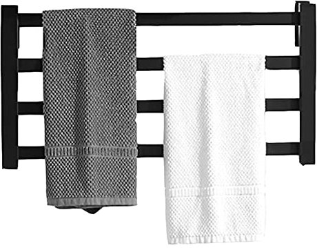 Scaldasalviette Elettrico per Bagno, portasciugamani riscaldato, Montaggio a Parete con portasciugamani Caldo a 4 Barre, scaldasalviette in Fibra di Carbonio Impermeabile IPX4, portasciugama