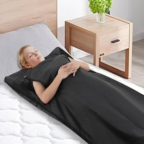 Manta de sauna de infrarrojos portátil para el hogar con 5 mantas de emergencia, manta plegable para sauna de infrarrojos lejanos, 30-70 ℃, temperatura ajustable, manta para sauna de infrarrojos con