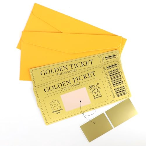 DOINEUFL 2 tarjetas doradas para rascar con sobres, tarjetas personalizadas para rascar, cumpleaños, día de San Valentín, sorpresas especiales de Navidad, revelación de tarjetas para rascar y rascar,