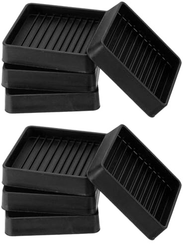 PATIKIL 2.5 Inch Rubber Furniture Pads, 8 Pack Non-Slip Furniture Coasters Square Anti Skid Caster Cups Furniture Feet Cup Floor Protectors for Bed Couch Stoppers, Black