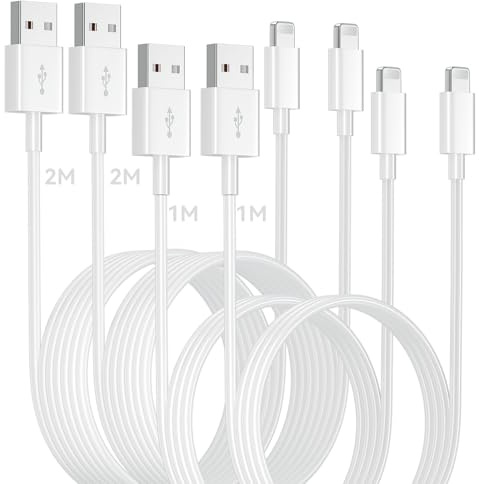 for iphone Charger Cable, 4Pack [Apple MFi Certified] Lightning to USB Fast Charging for iphone Lead 1/1/2/2M, i-phone USB Cable for iphone 14 13 12 11 Pro Max XS XR X 8 7 6 Plus 5, iPad and iPod